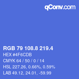 カラーコード: RGB 79 108.8 219.4 | qconv.com