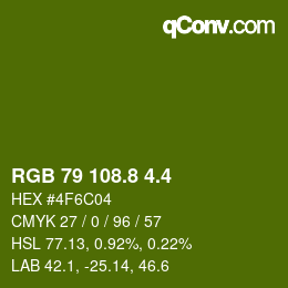 カラーコード: RGB 79 108.8 4.4 | qconv.com