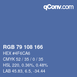 Farbcode: RGB 79 108 166 | qconv.com