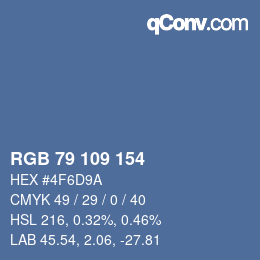 Color code: RGB 79 109 154 | qconv.com