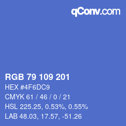 Color code: RGB 79 109 201 | qconv.com