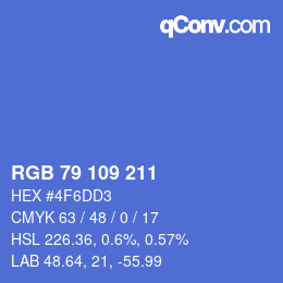 Farbcode: RGB 79 109 211 | qconv.com