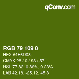 Color code: RGB 79 109 8 | qconv.com
