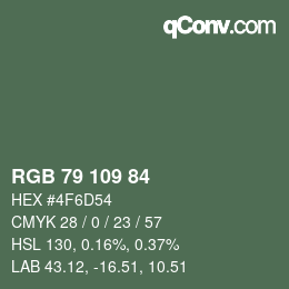 Color code: RGB 79 109 84 | qconv.com