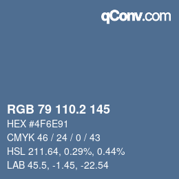 カラーコード: RGB 79 110.2 145 | qconv.com