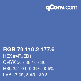 カラーコード: RGB 79 110.2 177.6 | qconv.com
