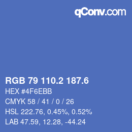 カラーコード: RGB 79 110.2 187.6 | qconv.com