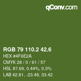 カラーコード: RGB 79 110.2 42.6 | qconv.com