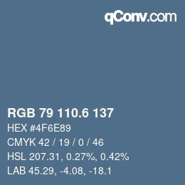 カラーコード: RGB 79 110.6 137 | qconv.com