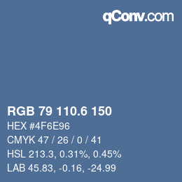 カラーコード: RGB 79 110.6 150 | qconv.com