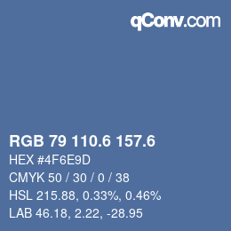 カラーコード: RGB 79 110.6 157.6 | qconv.com