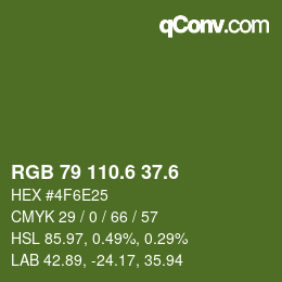 カラーコード: RGB 79 110.6 37.6 | qconv.com