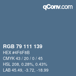 Code couleur: RGB 79 111 139 | qconv.com