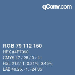 Código de color: RGB 79 112 150 | qconv.com