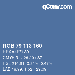 Color code: RGB 79 113 160 | qconv.com