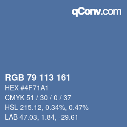 Color code: RGB 79 113 161 | qconv.com