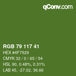 颜色代码: RGB 79 117 41 | qconv.com