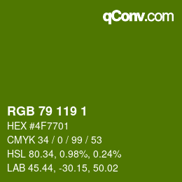 カラーコード: RGB 79 119 1 | qconv.com