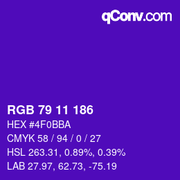 Color code: RGB 79 11 186 | qconv.com