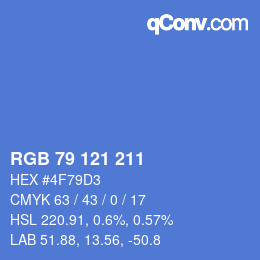 Farbcode: RGB 79 121 211 | qconv.com