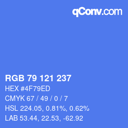 Color code: RGB 79 121 237 | qconv.com