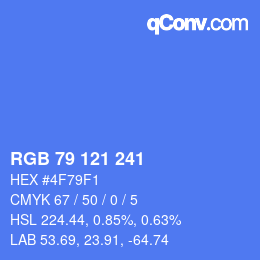 カラーコード: RGB 79 121 241 | qconv.com