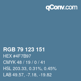 Color code: RGB 79 123 151 | qconv.com