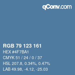 Color code: RGB 79 123 161 | qconv.com