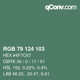 Farbcode: RGB 79 124 103 | qconv.com
