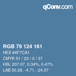 Farbcode: RGB 79 124 161 | qconv.com