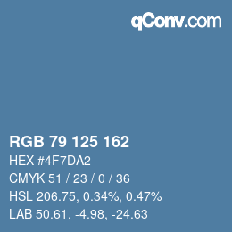 Color code: RGB 79 125 162 | qconv.com