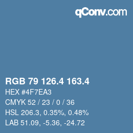 カラーコード: RGB 79 126.4 163.4 | qconv.com