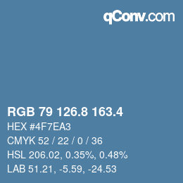 カラーコード: RGB 79 126.8 163.4 | qconv.com