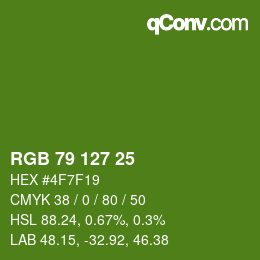 カラーコード: RGB 79 127 25 | qconv.com