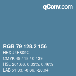 カラーコード: RGB 79 128.2 156 | qconv.com