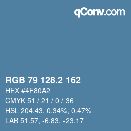 カラーコード: RGB 79 128.2 162 | qconv.com