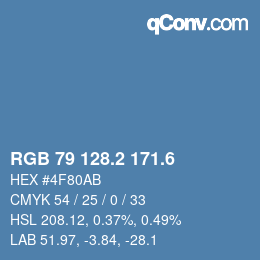 カラーコード: RGB 79 128.2 171.6 | qconv.com