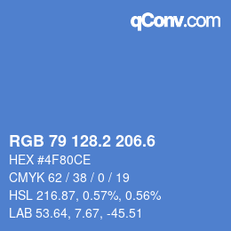 カラーコード: RGB 79 128.2 206.6 | qconv.com