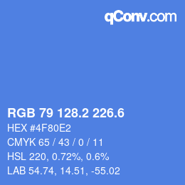 カラーコード: RGB 79 128.2 226.6 | qconv.com