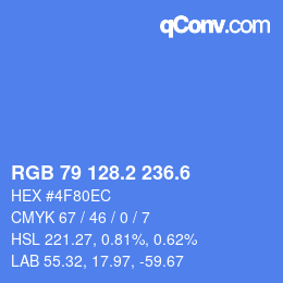 カラーコード: RGB 79 128.2 236.6 | qconv.com