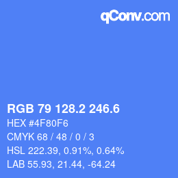 カラーコード: RGB 79 128.2 246.6 | qconv.com
