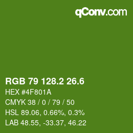 カラーコード: RGB 79 128.2 26.6 | qconv.com