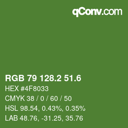 カラーコード: RGB 79 128.2 51.6 | qconv.com