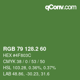 カラーコード: RGB 79 128.2 60 | qconv.com