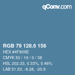 カラーコード: RGB 79 128.6 158 | qconv.com
