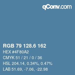 カラーコード: RGB 79 128.6 162 | qconv.com