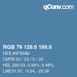 カラーコード: RGB 79 128.6 166.6 | qconv.com