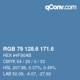 カラーコード: RGB 79 128.6 171.6 | qconv.com