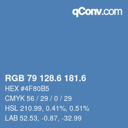 カラーコード: RGB 79 128.6 181.6 | qconv.com
