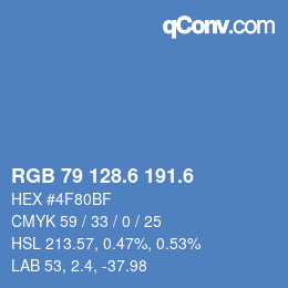 カラーコード: RGB 79 128.6 191.6 | qconv.com